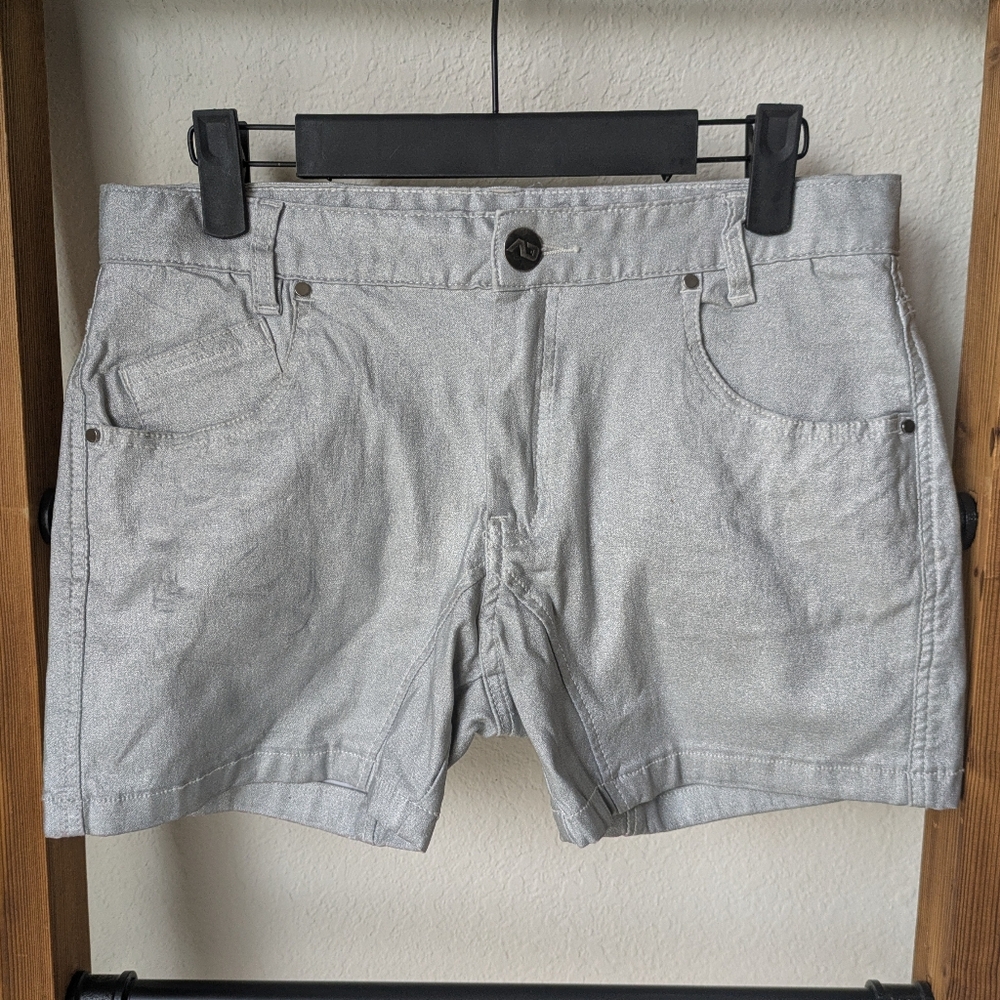 Addicted Men's Silver Jean Shorts - Size S(30)